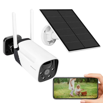 2MP Sončne Varnostne Kamere na Prostem WiFi 1080P HD CCTV Nadzor Okolju Polnilna Nepremočljiva Night Vision IP Cam