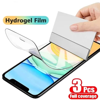3PC Hydrogel Film za iPhone 14 13 12 11 Pro Max Zaščitnik Zaslon za iPhone XR X XS Max 14 7 8 6 6S Plus 5 5S SE 4S Film
