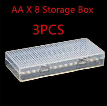 3PCS Visoke trdnosti varstvo okolja materiala 1-8 kosov AA baterije polje Namenska AA baterije škatla za shranjevanje