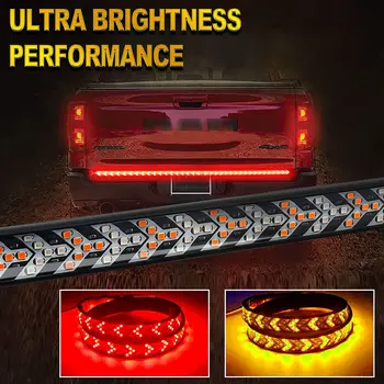 48 Palčni LED Tovornjak vrata prtljažnika Luč Bar Strip RDEČE Zavorne Zaporedno Amber Vključite Opozorilne Luči Dvakrat Utripajoča Luč Rep Svetlobe