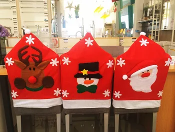 6pcs/veliko božič Stol Zajema Santa Clause Red Hat za Večerjo doma Dekor okraski okraski, Blago freeshipping na debelo