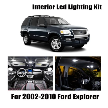 8pcs Bel Avto LED Sijalke Notranje zadeve Paket Komplet Za Ford Explorer med 2002 in 2010 naraščal Zemljevid Dome Prtljažnik Vrata registrske Tablice Lučka Lučka