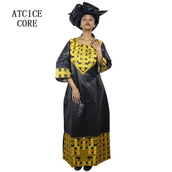 afriške obleke za ženske 2018 nove modne tradicionalnih brezplačna dostava afriške bazin riche vezenje design dolgo obleko W018#