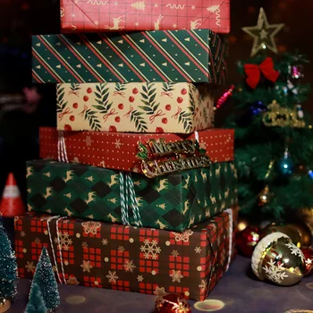 Božič Kfrat Ovojni Papir Poroko Zeleni Okras, Darilo Zaviti Artware Kraft Papirja, Embalaže Vellum Papirja Origami Papir