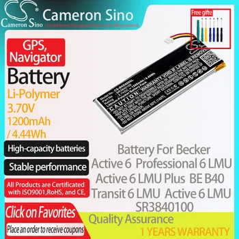 CameronSino Baterija za Becker Aktivne 6 Strokovno 6 LMU Aktivne 6 LMU Plus SE B40 ustreza Becker SR3840100 GPS Navigator baterije