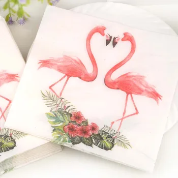 Dekor tabela napkin papir ljubezen tkiva decoupage poroko handkerchief stranka rdečo rožo Flamingov rojstni dan serviete letnik towe