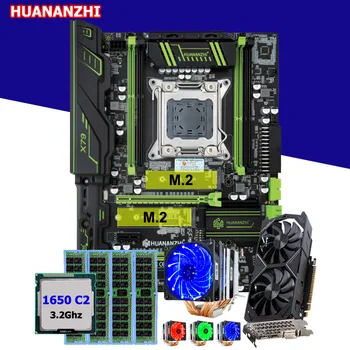 HUANANZHI X79 Super matična plošča z DVOJNO M. 2 Reža za grafično Kartico GTX1050Ti 4G CPU Xeon E5 1650 C2 s 6 Cevi Hladilnika RAM-a, 16 G RECC
