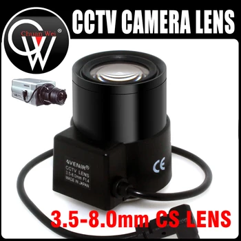 Japonska uvoz 3.5-8 mm objektiv CS Mount Varifocal Priročnik Iris CCTV Objektiv za CCTV Security Box Kamere
