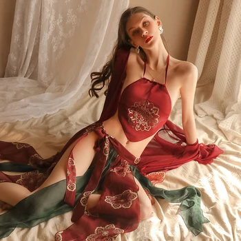 Kitajska Tradicionalna Nevesta Seksi Spodnje Perilo, Ženske Šifon Glej Skozi Eksotične Oblačila Starodavni Kitajski Cosplay Obleko Klasični Kostumi