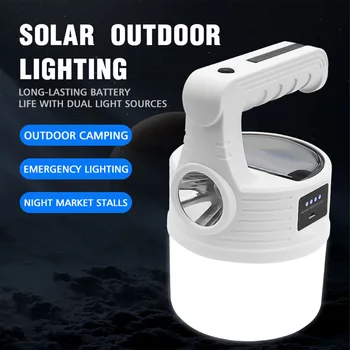 Luč kampiranje, Pohodništvo Sončne/USB LED Sili Lučka za Prenosni Ročni Luč s Obešalnik Varnosti Razsvetljavo Svetilka