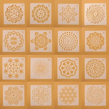 Mandala Predlogo Matrica Stensko Slikarstvo Pomožne Layering Scrapbooking Žig Album DIY Obrti Dekor Kolorit Okrasni Papir, Kartice