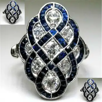 Moda za ženske pretirana prekrita imitacije poročni prstan posla nakit, velikost 6-10