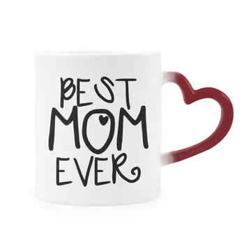Najboljša Mama Kdaj Besede materinski Dan Morfij Vrč Toplotno Občutljive, Rdeče Srce Pokal