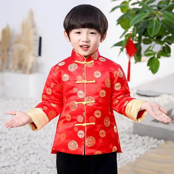 Novi Fantje Hanfu Plašč Kitajski Slog, Fantje Stranka Tang Bo Ustrezala Otroci Kitajsko Novo Leto Oblačila Fantje Tradicionalna Kitajska Pomlad Plašč