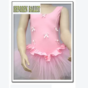 Otroci Roza Bowknot Praksi Balet Obleko, Dekle Usposabljanje Balet V Obliko Balet Obleke Uspešnosti Roza strokovno Tutu HB855