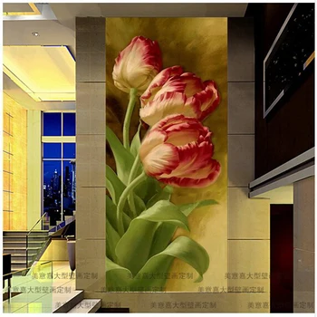 Po meri 3 d moderno stensko Verando, hodnik v ozadju stene papirja sedel soba, spalnica, hodnik, stensko slikarstvo tulipani de papel parede