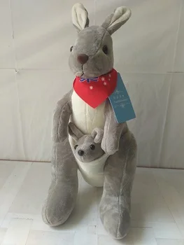 približno 45 cm srčkan kenguru z zastavo, šalom ,lep kenguru plišastih igrač mehka lutka s0001