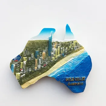 QIQIPP Avstralija Gold Coast Kreativni Turizem Spominski 3D Naslikal Obrti Magnet Magnet Hladilnik