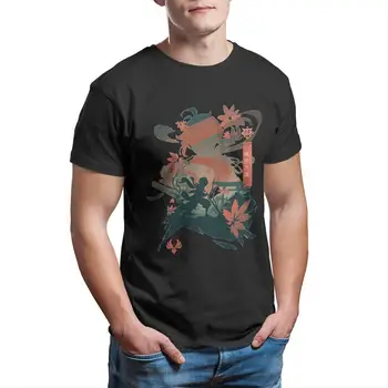Super Kaedehara Kazuha Anime T-Shirt za Moške Crewneck Čista Bombažna Majica s kratkimi rokavi Genshin Vpliv Kratek Rokav Tee Shirt Ideja za Darilo Vrhovi