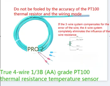 Toplotne Upornosti PT100 Temperaturni Senzor Sonda 1/3B Razreda AA Razred Štiri Žice Sistema Visoke Natančnosti