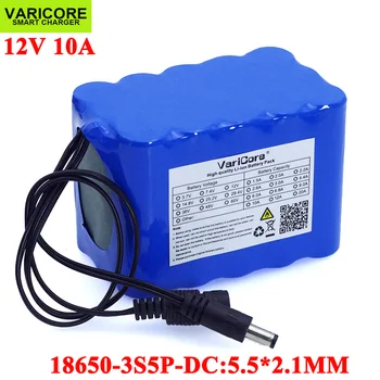 VariCore 12V 10Ah 18650 li-lon akumulatorja 12,6 V 10000mAh z BMS Circuit Protection Board DC 5.5*2.1 mm varnostno napajanje